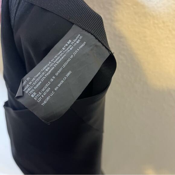 Theory Skinny Legging NP Clic Satin Leggings Black Womens Size 6 - Picture 7 of 7